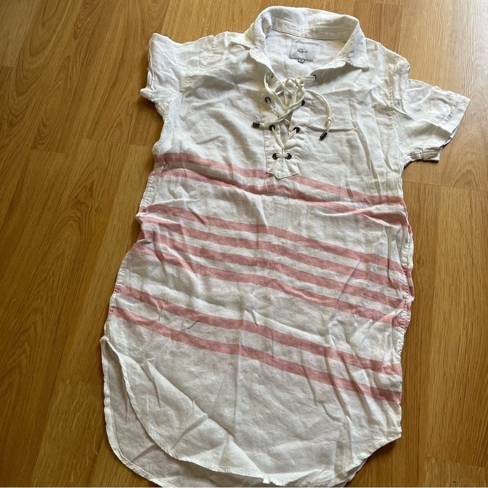 Rails striped cover up dress linen stripe pink dress cute medium